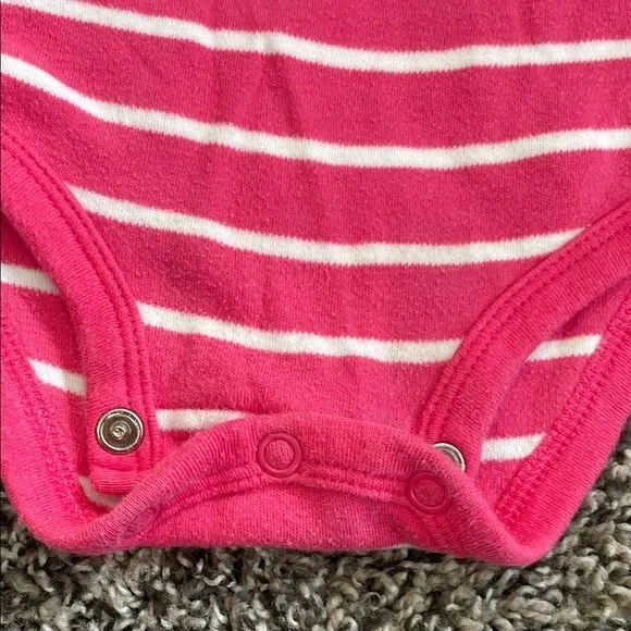 Carter's Pink Striped Onesie and Circo Black Pants Matching Set - Picture 3 of 10